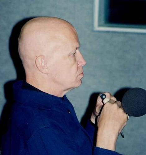 TA Waters at the microphone on Patti's radio show 